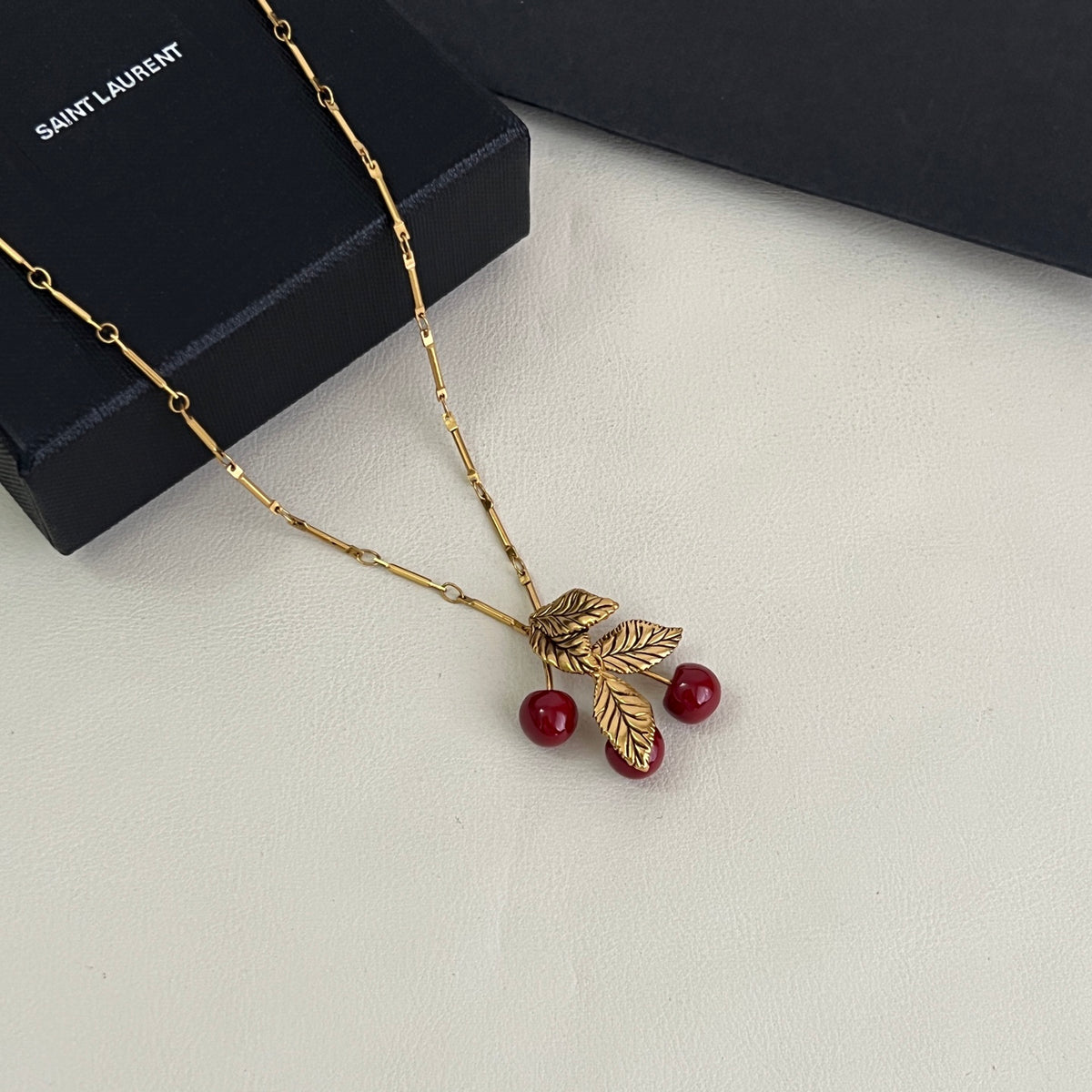 gold brass elegant Necklace for women - alternate angle view 9