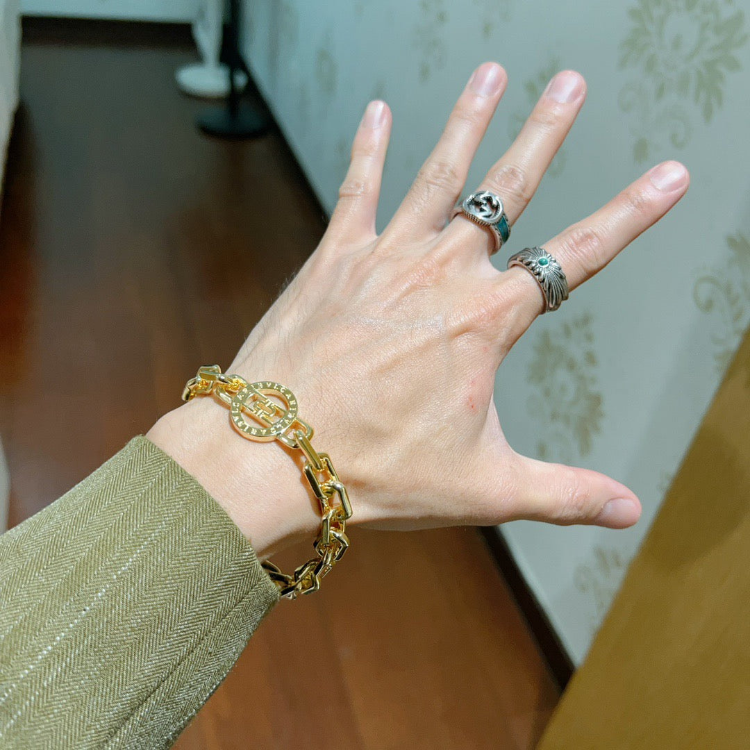 beige minimalist Ring for men - alternate angle view 3