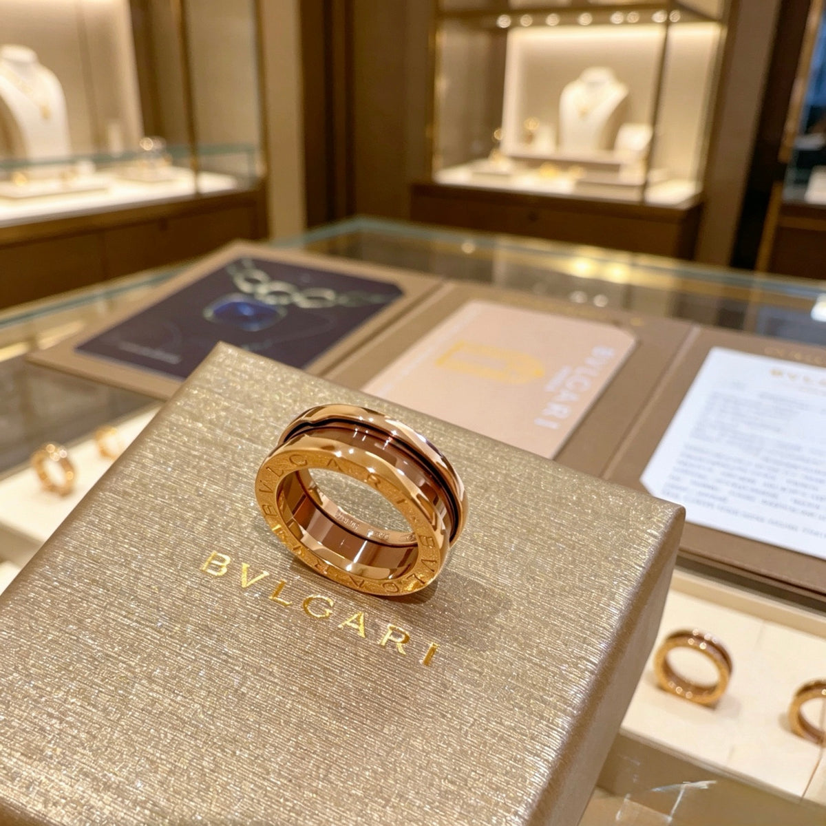 rose gold enamel rose Ring for men - alternate angle view 8