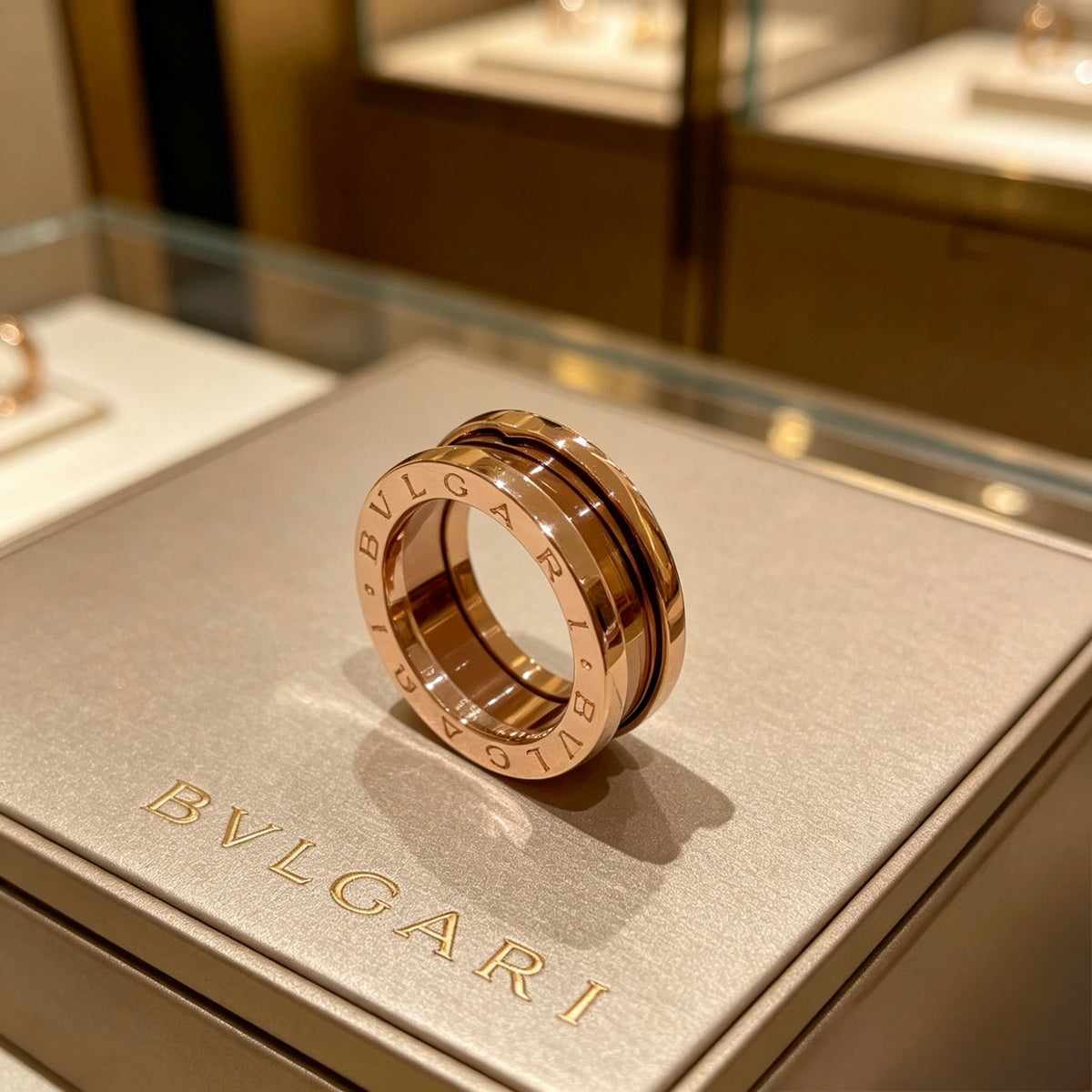 rose gold enamel rose Ring for men - product detail view