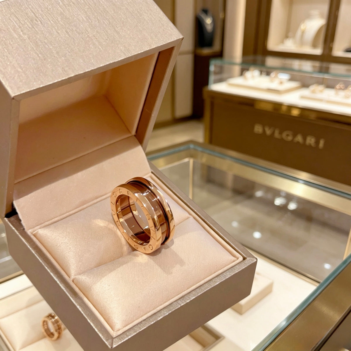 rose gold enamel rose Ring for men - alternate angle view 7