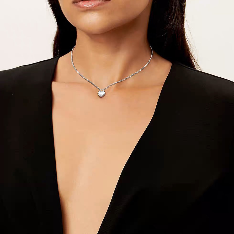 silver punk Necklace for men - alternate angle view 5