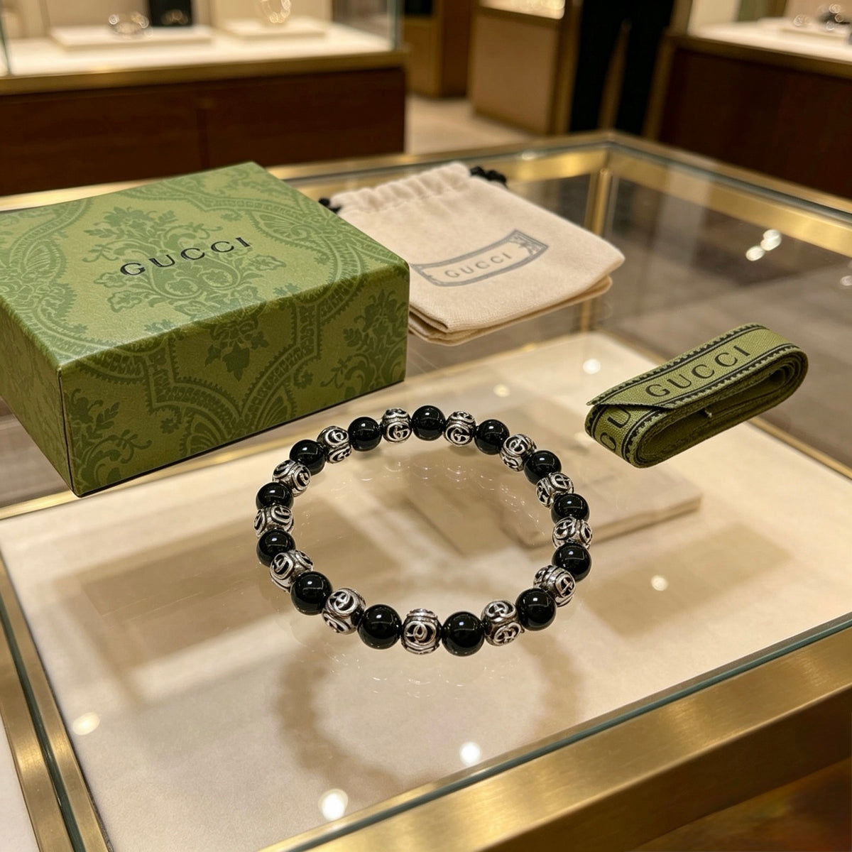 antique crystal Bracelet for men - alternate angle view 4
