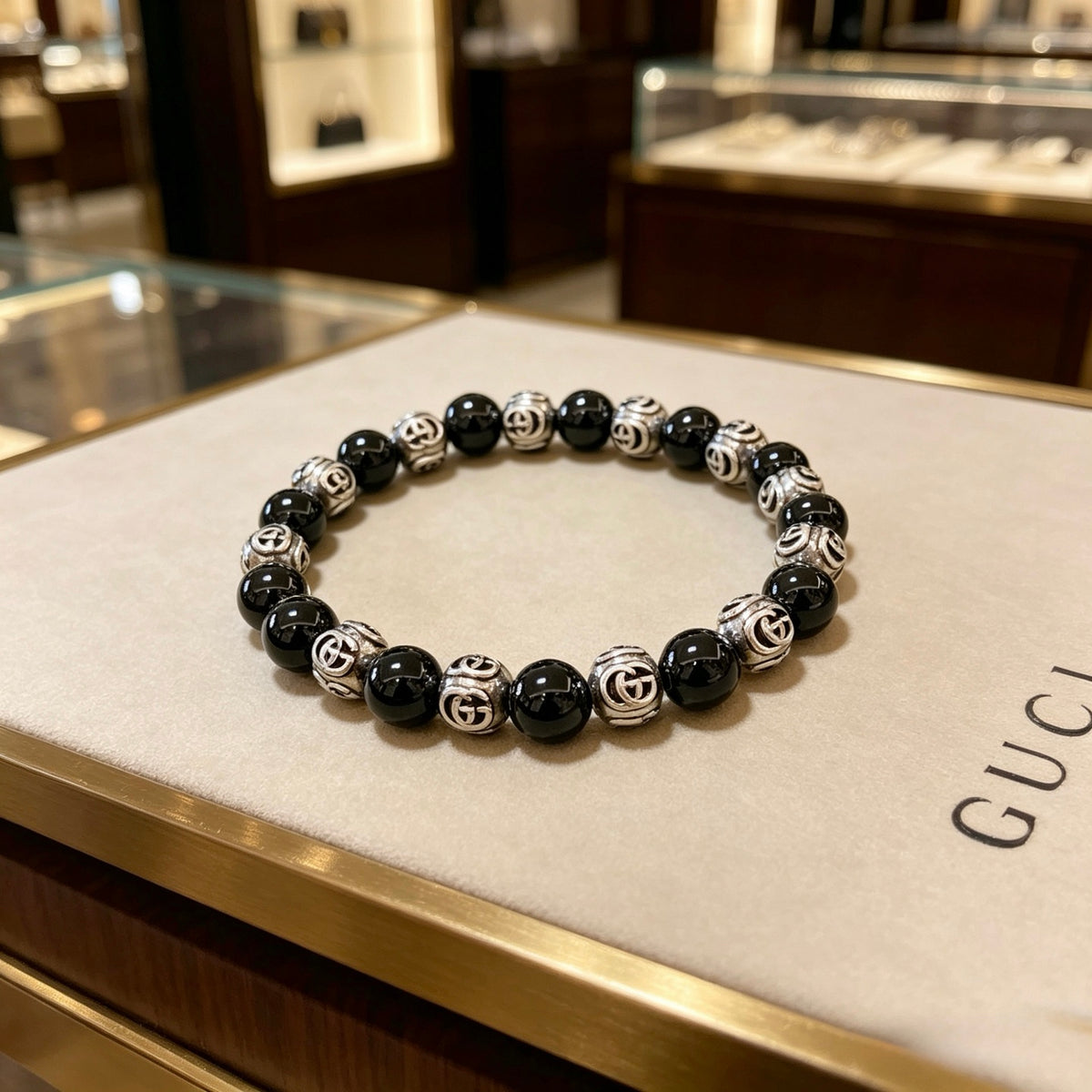 antique crystal Bracelet for men - alternate angle view 2