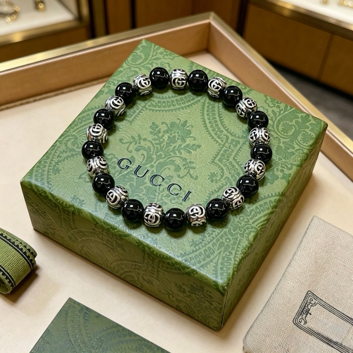 antique crystal Bracelet for men - alternate angle view 7