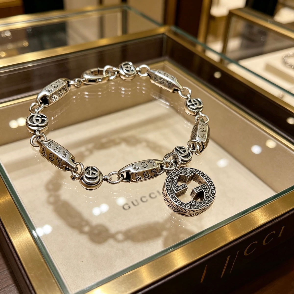 beige delicate Bracelet for men - product detail view