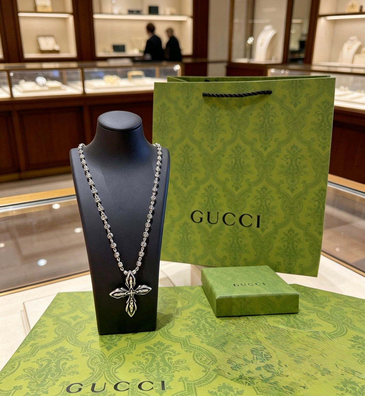 antique double g Necklace for women - product detail view