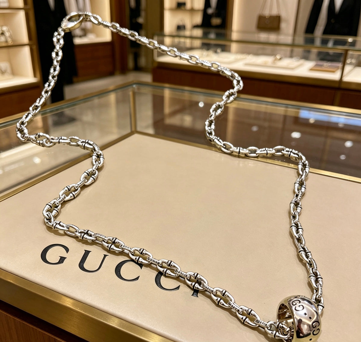 antique double g Necklace for women - alternate angle view 4