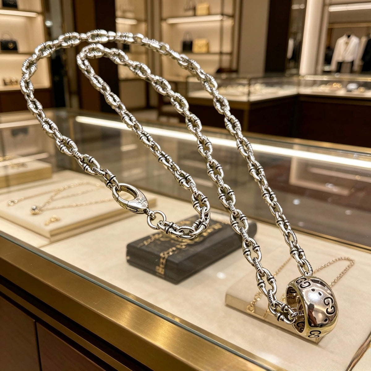 antique double g Necklace for women - alternate angle view 7