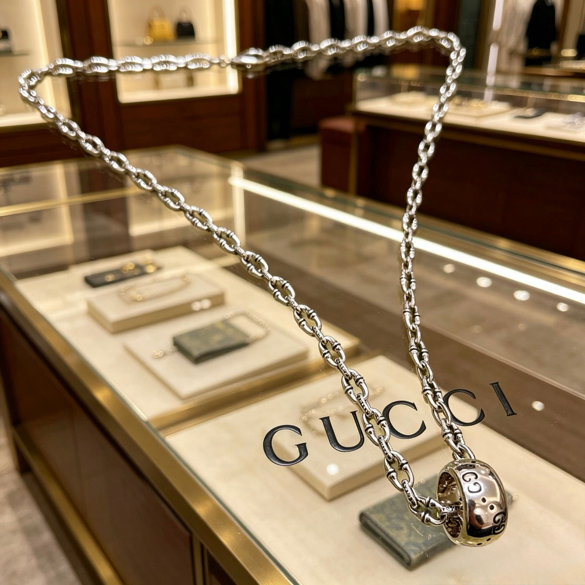 antique double g Necklace for women - alternate angle view 5