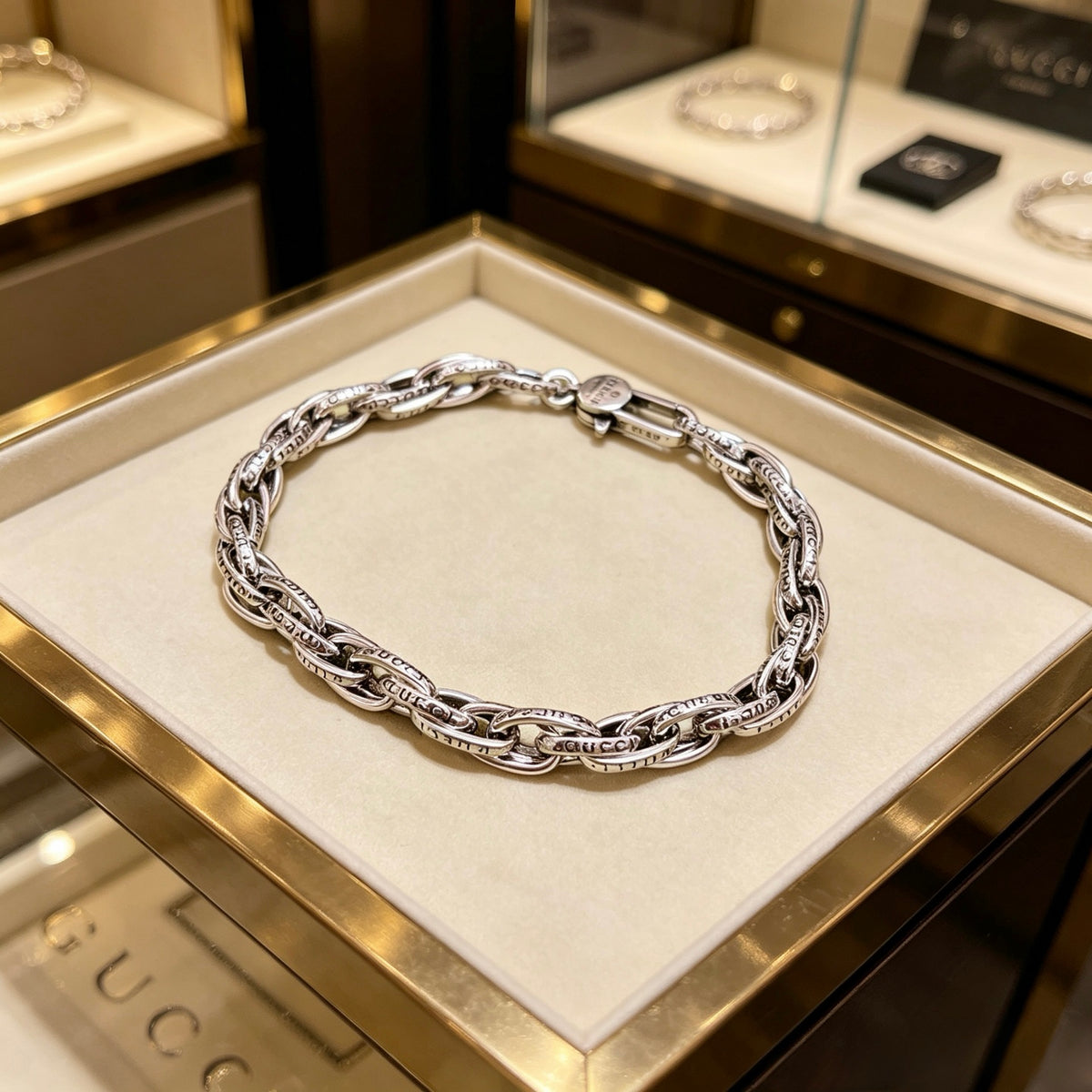 beige luxury Bracelet for men - alternate angle view 2