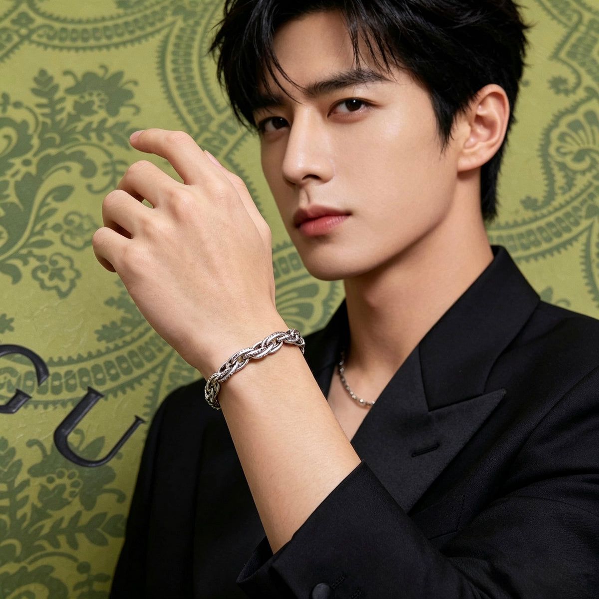 beige luxury Bracelet for men - alternate angle view 3