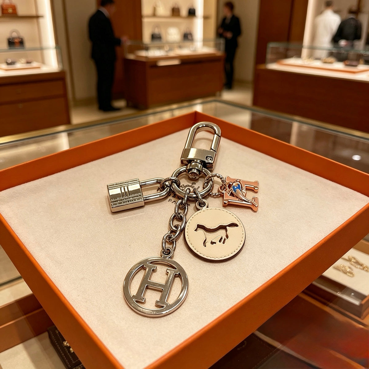 gold key Keychain for men - alternate angle view 4