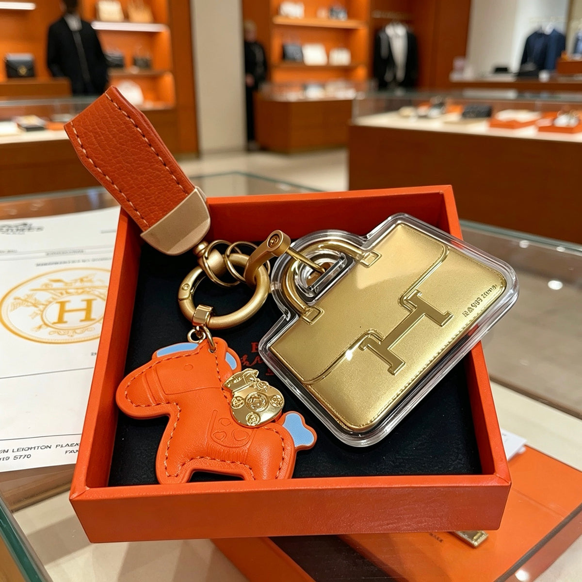 gold key Keychain for men - alternate angle view 6