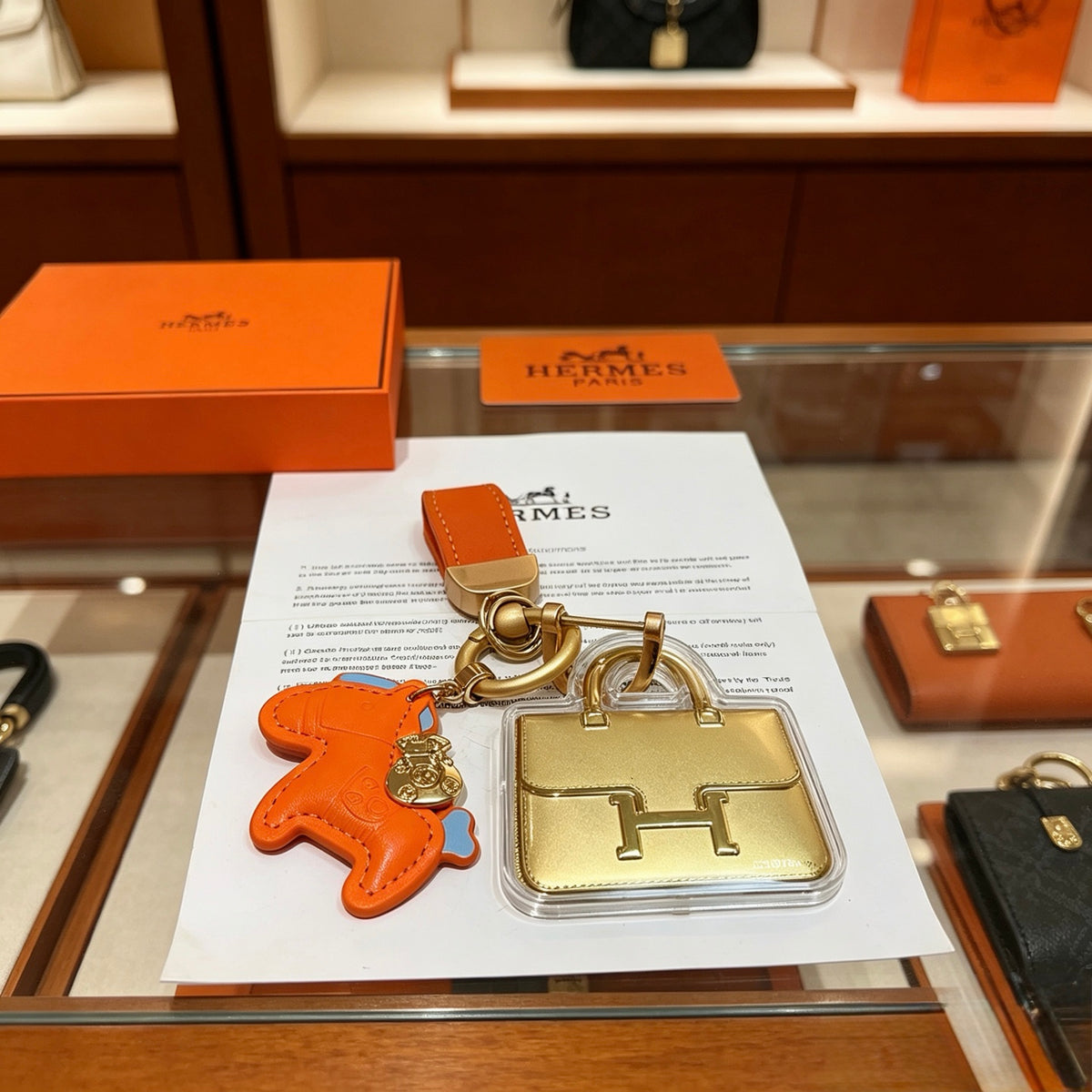 gold key Keychain for men - alternate angle view 2