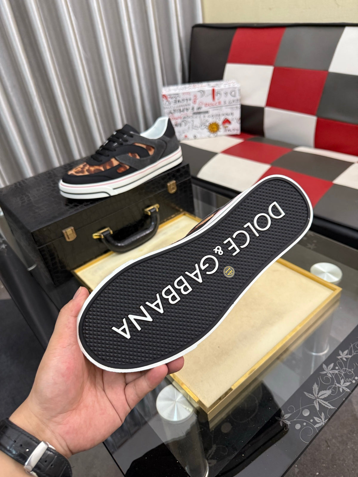 Dolce & Gabbana DG Silk Calfskin & Nubuck Casual Sneakers