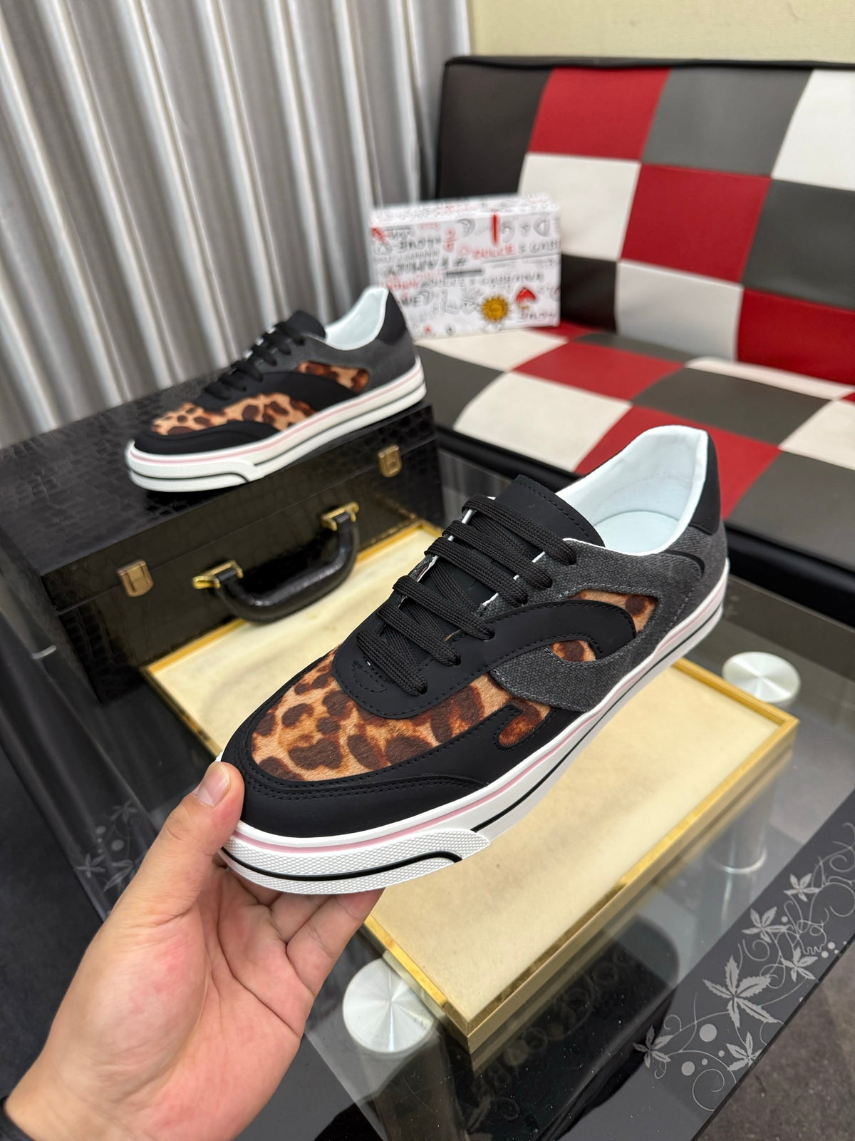 Dolce & Gabbana DG Silk Calfskin & Nubuck Casual Sneakers