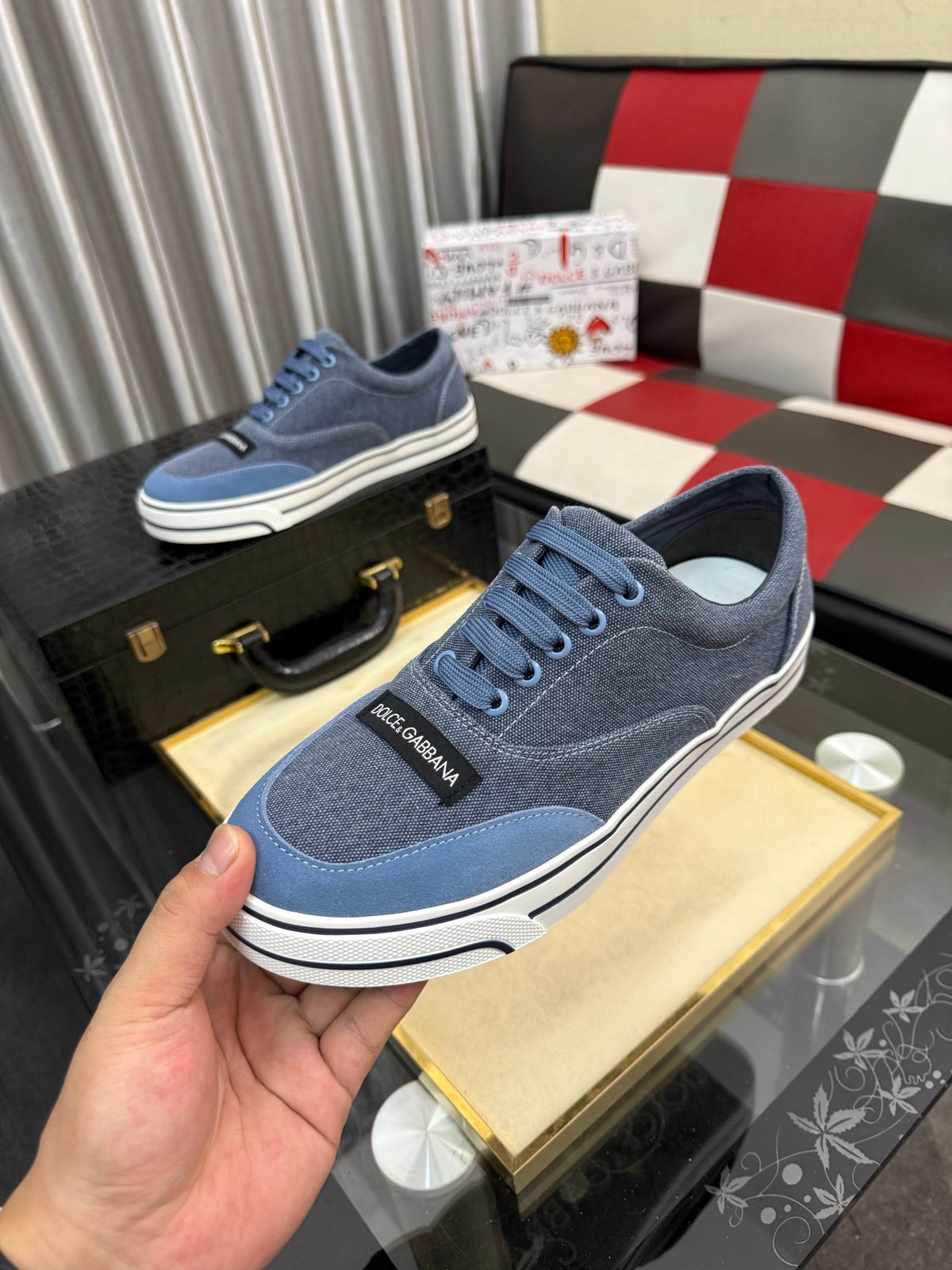 Dolce & Gabbana DG Silk Calfskin & Nubuck Casual Sneakers