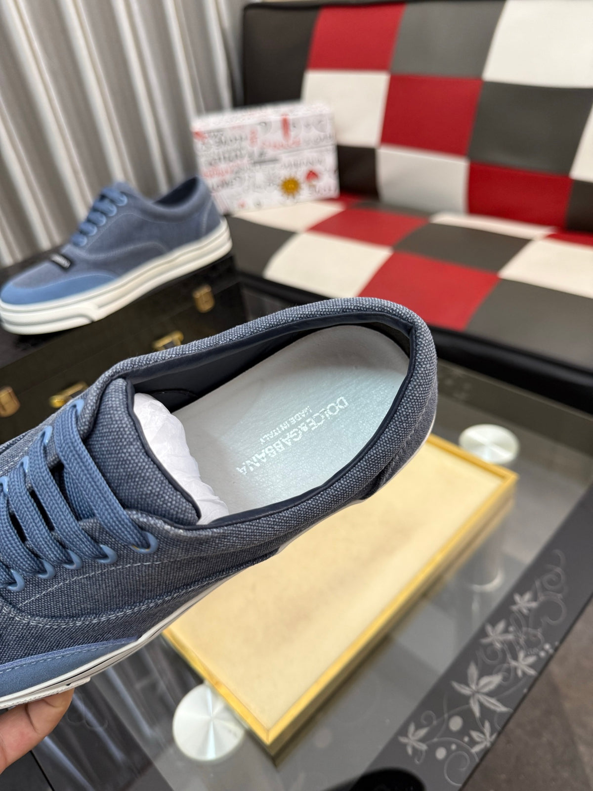 Dolce & Gabbana DG Silk Calfskin & Nubuck Casual Sneakers