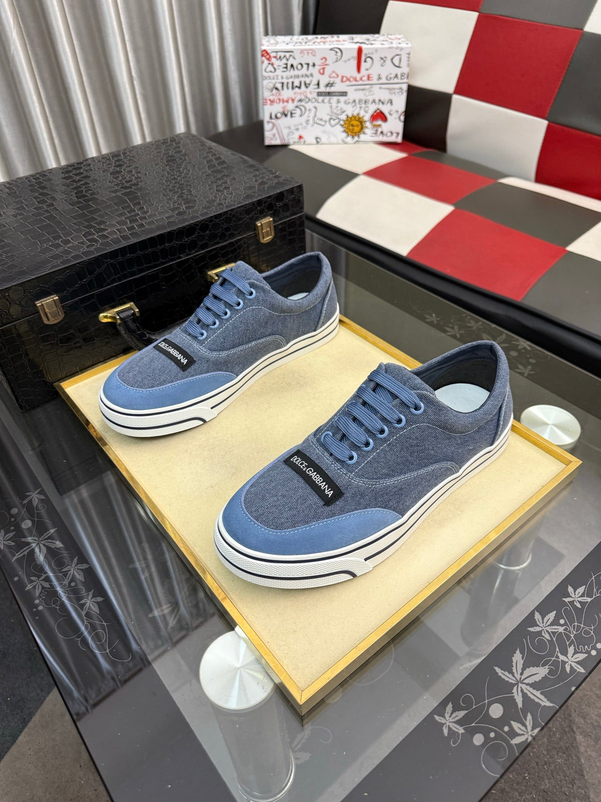 Dolce & Gabbana DG Silk Calfskin & Nubuck Casual Sneakers