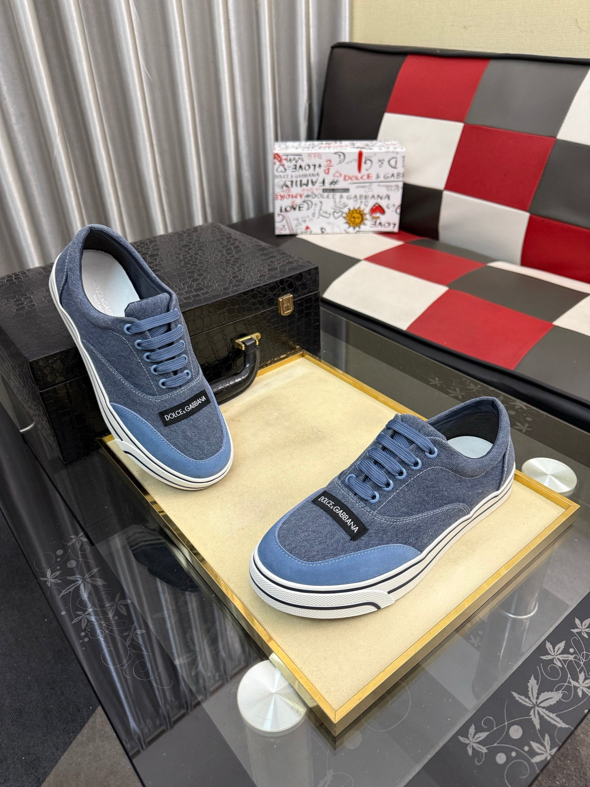 Dolce & Gabbana DG Silk Calfskin & Nubuck Casual Sneakers