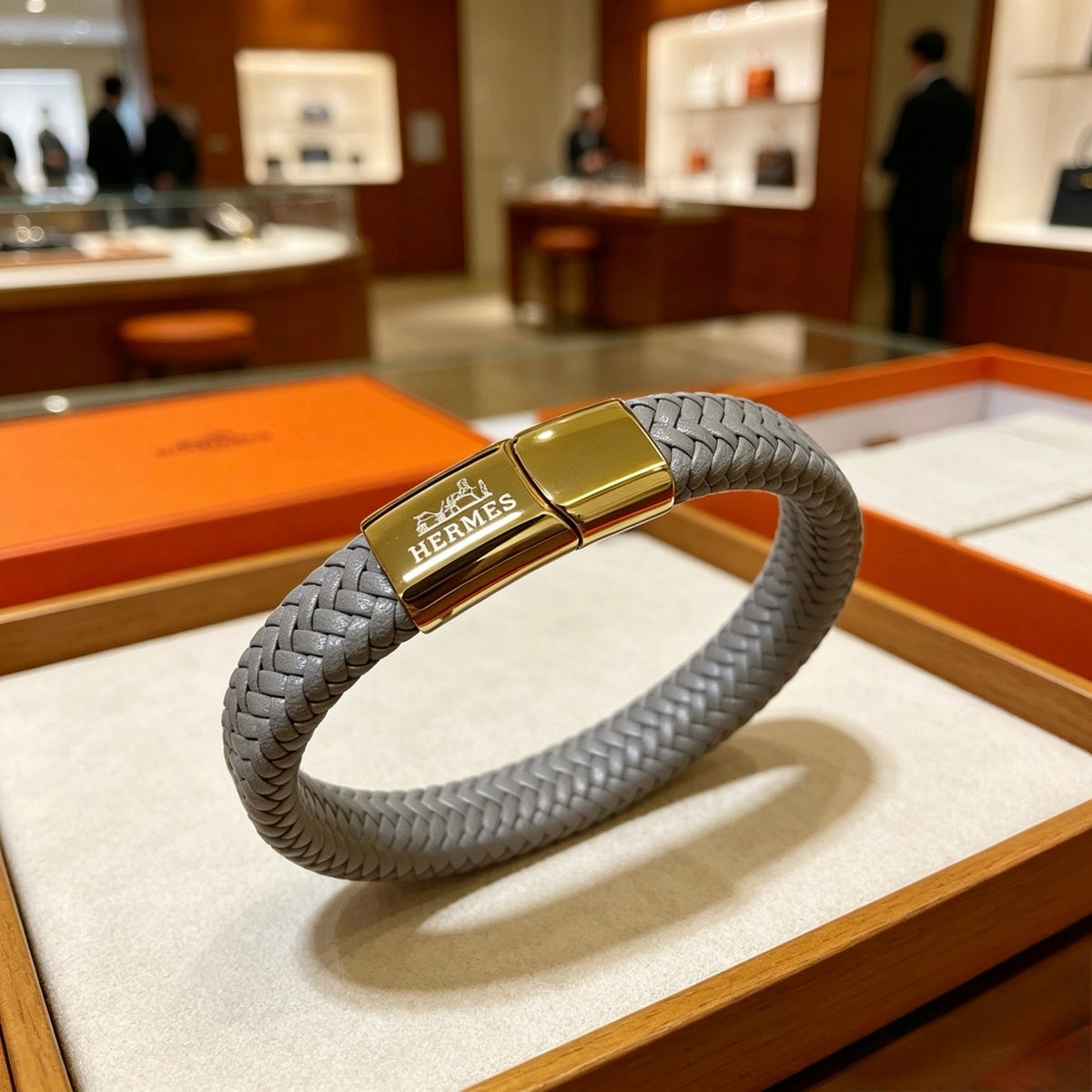 gold genuine leather trendy Bracelet for women - alternate angle view 5