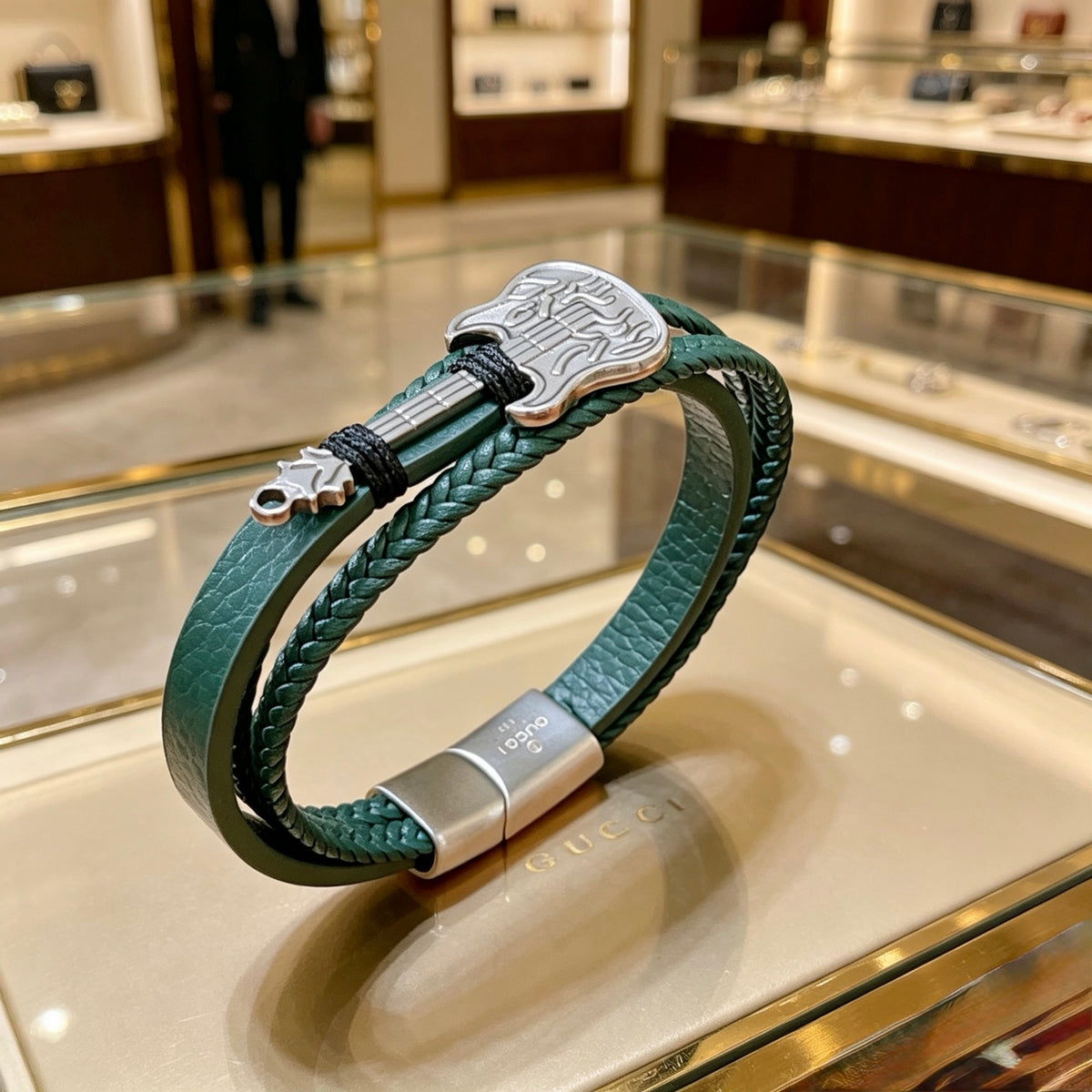 antique genuine leather double g Bracelet for women - alternate angle view 5