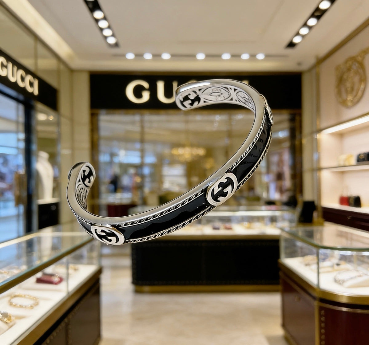 antique double g Bangle for women - alternate angle view 2