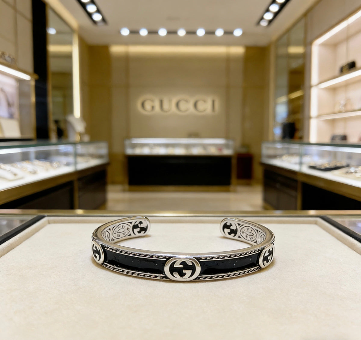 antique double g Bangle for women - product detail view