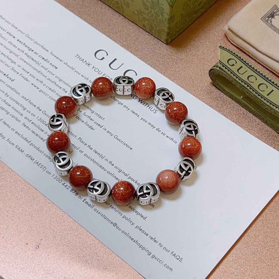 antique stone Bracelet for men - alternate angle view 2