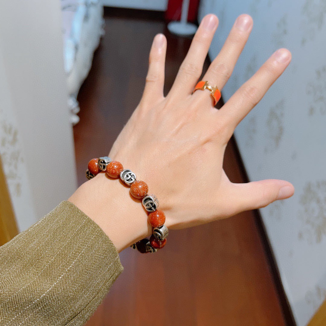 antique stone Bracelet for men - alternate angle view 6