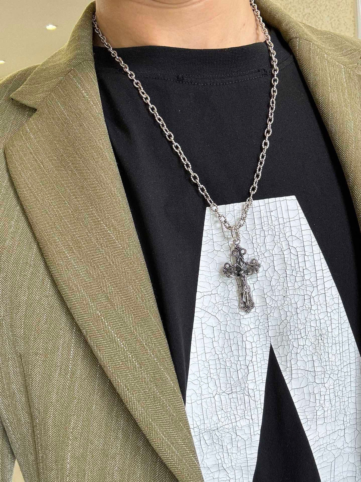 antique double g Necklace for women - alternate angle view 3