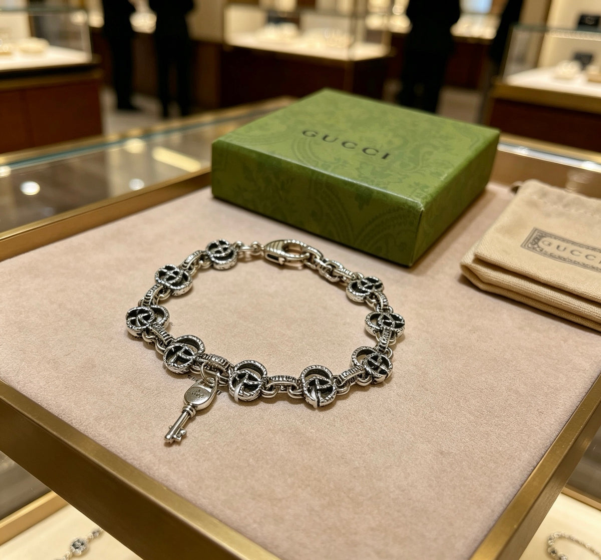 beige luxury Bracelet for men - alternate angle view 5