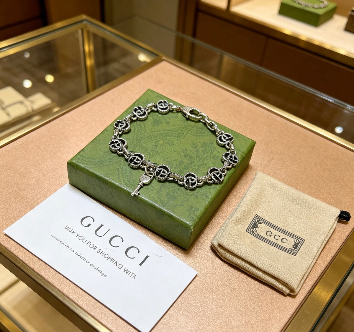 beige luxury Bracelet for men - alternate angle view 2