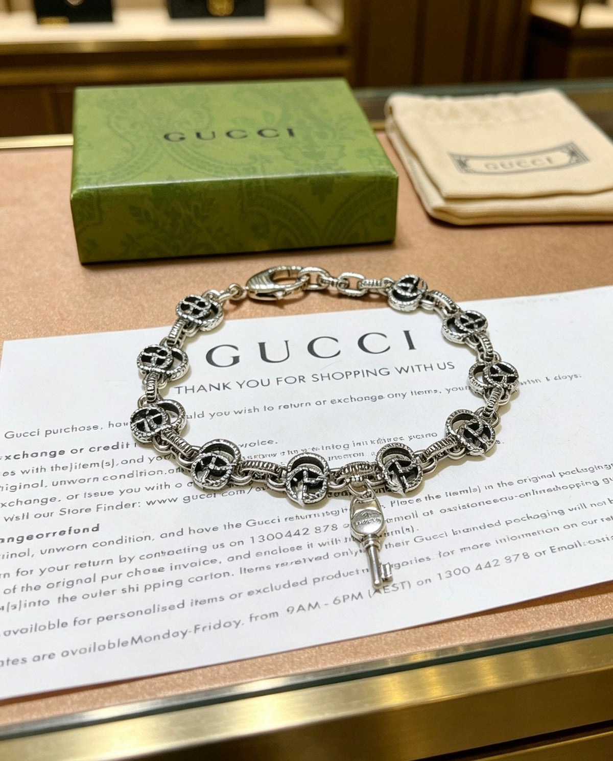 beige luxury Bracelet for men - alternate angle view 4