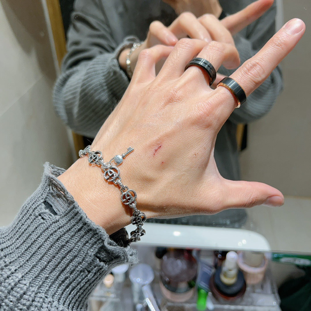 beige luxury Bracelet for men - alternate angle view 6