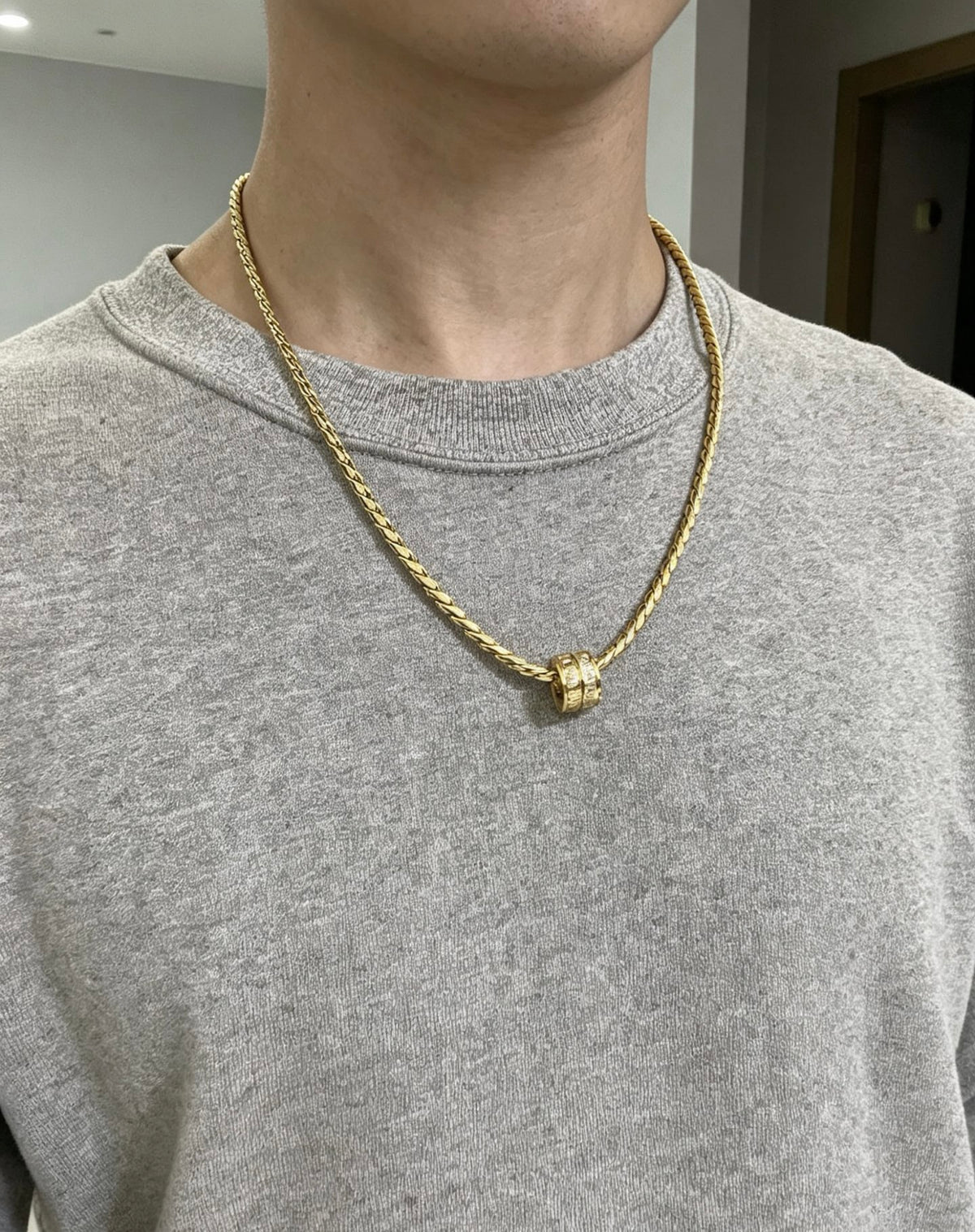 gold minimalist Ring for men - alternate angle view 8