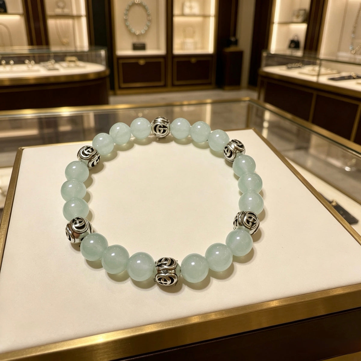 antique crystal Bracelet for men - product detail view