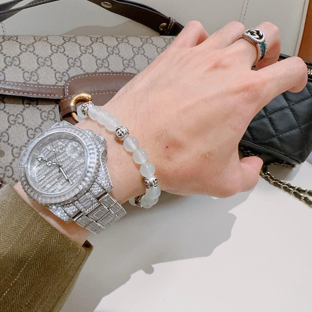 antique crystal Bracelet for men - alternate angle view 9