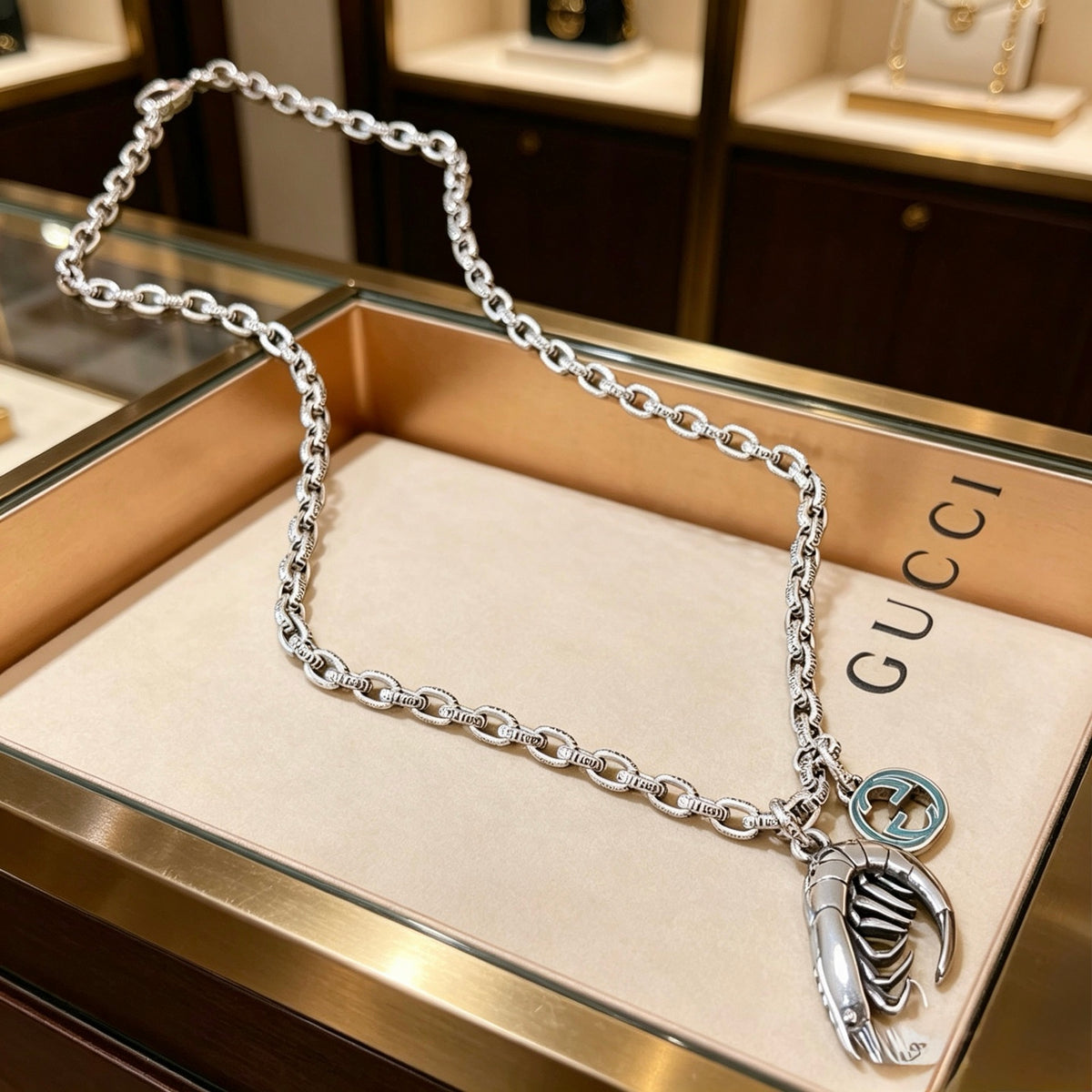 antique chain Pendant for women - alternate angle view 2