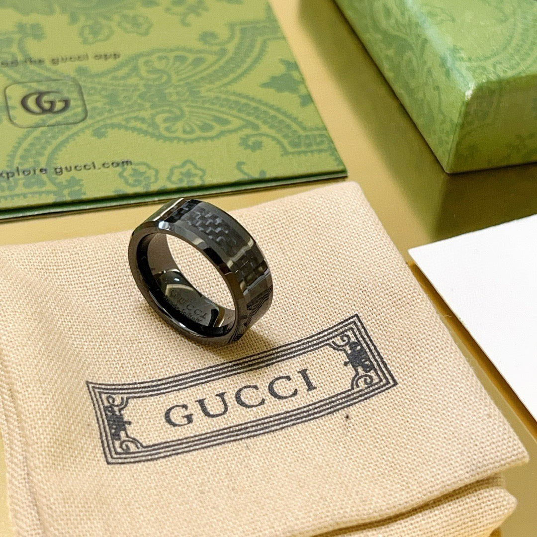 gold double g Ring for men - alternate angle view 2
