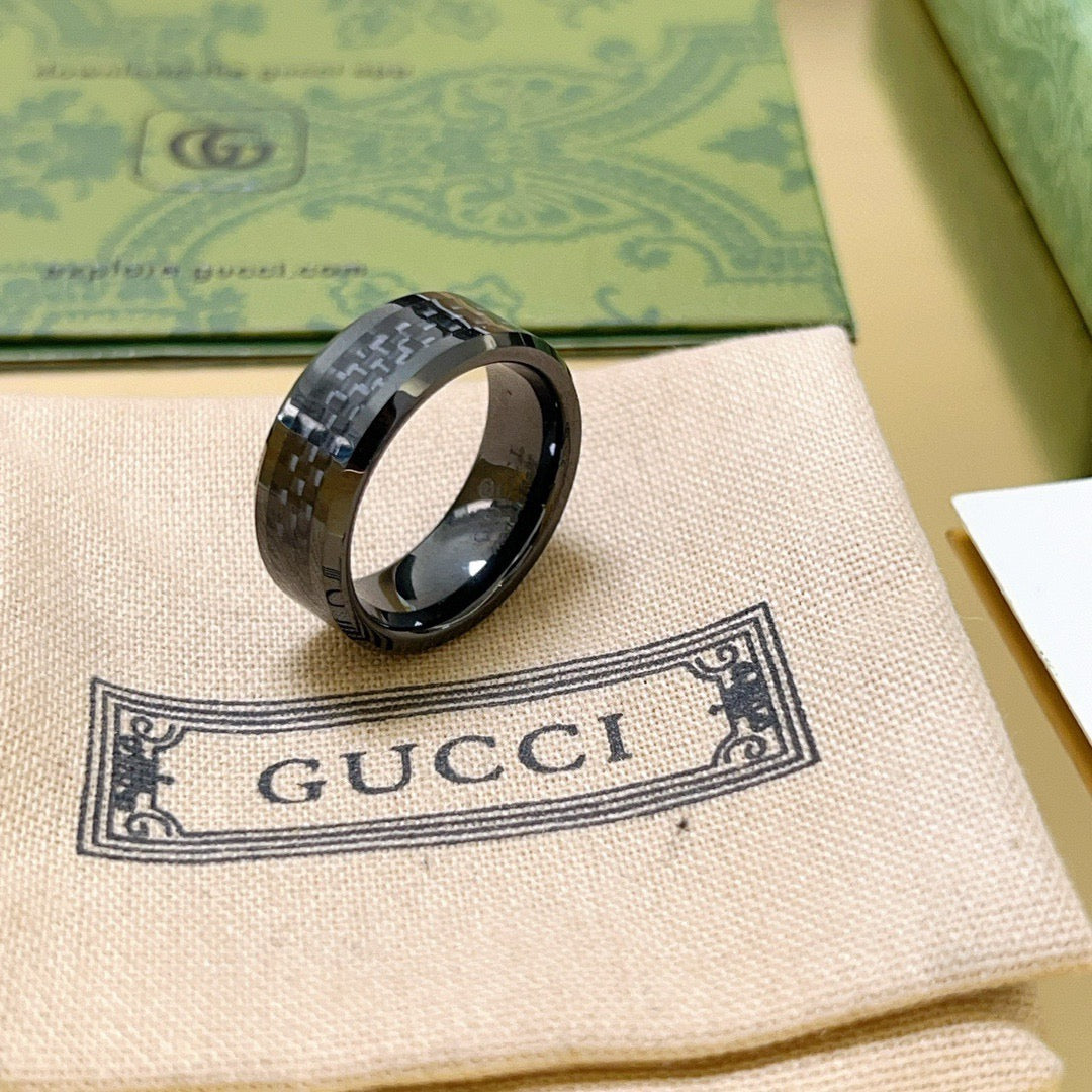 gold double g Ring for men - alternate angle view 5