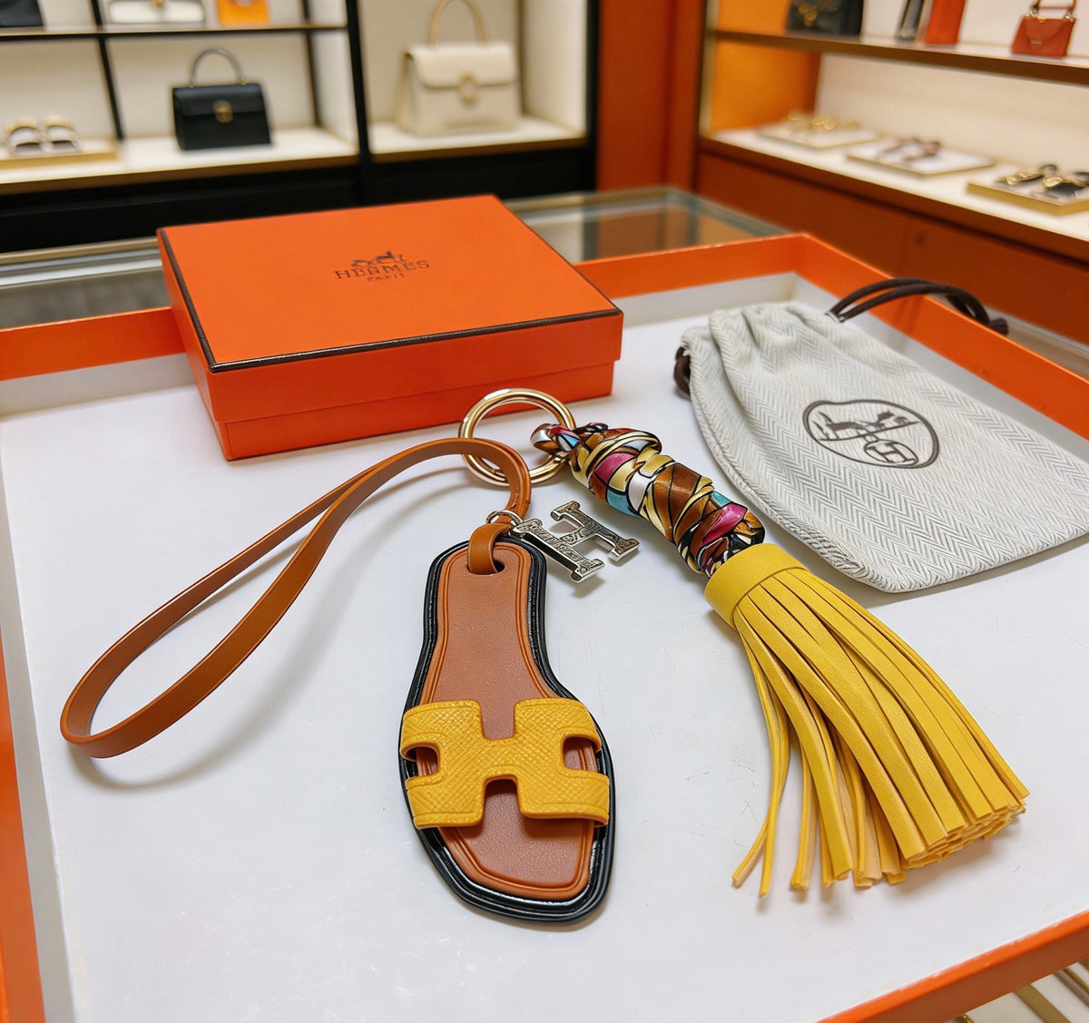gold key Keychain for men - alternate angle view 2