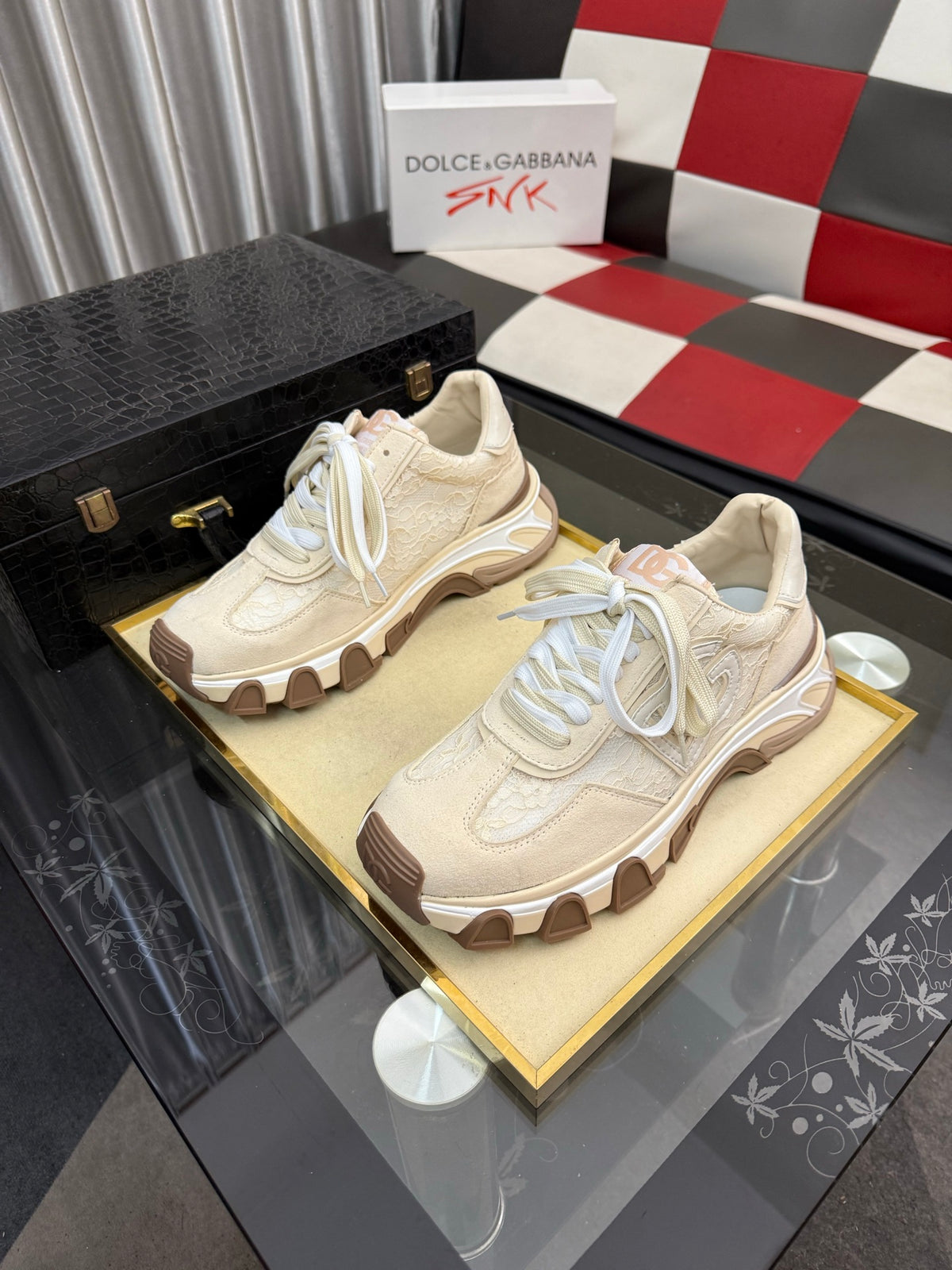 Dolce & Gabbana DG Silk Calfskin & Nubuck Casual Sneakers