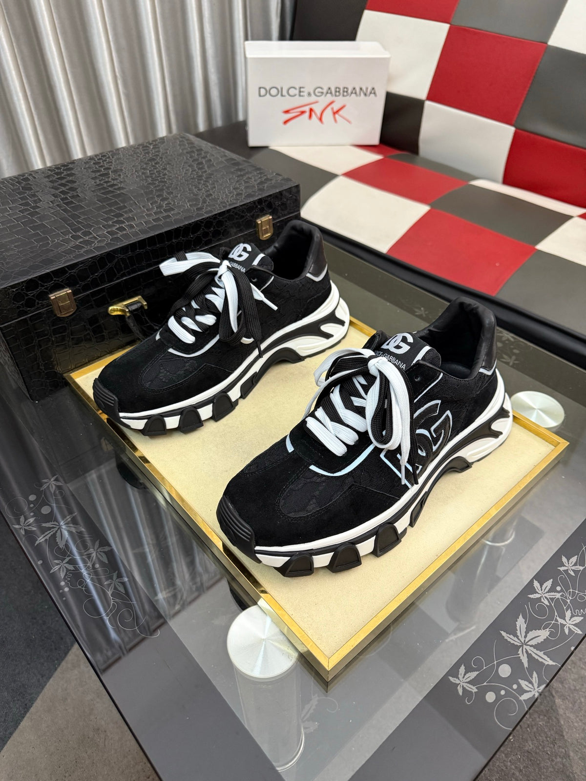 Dolce & Gabbana DG Silk Calfskin & Nubuck Casual Sneakers