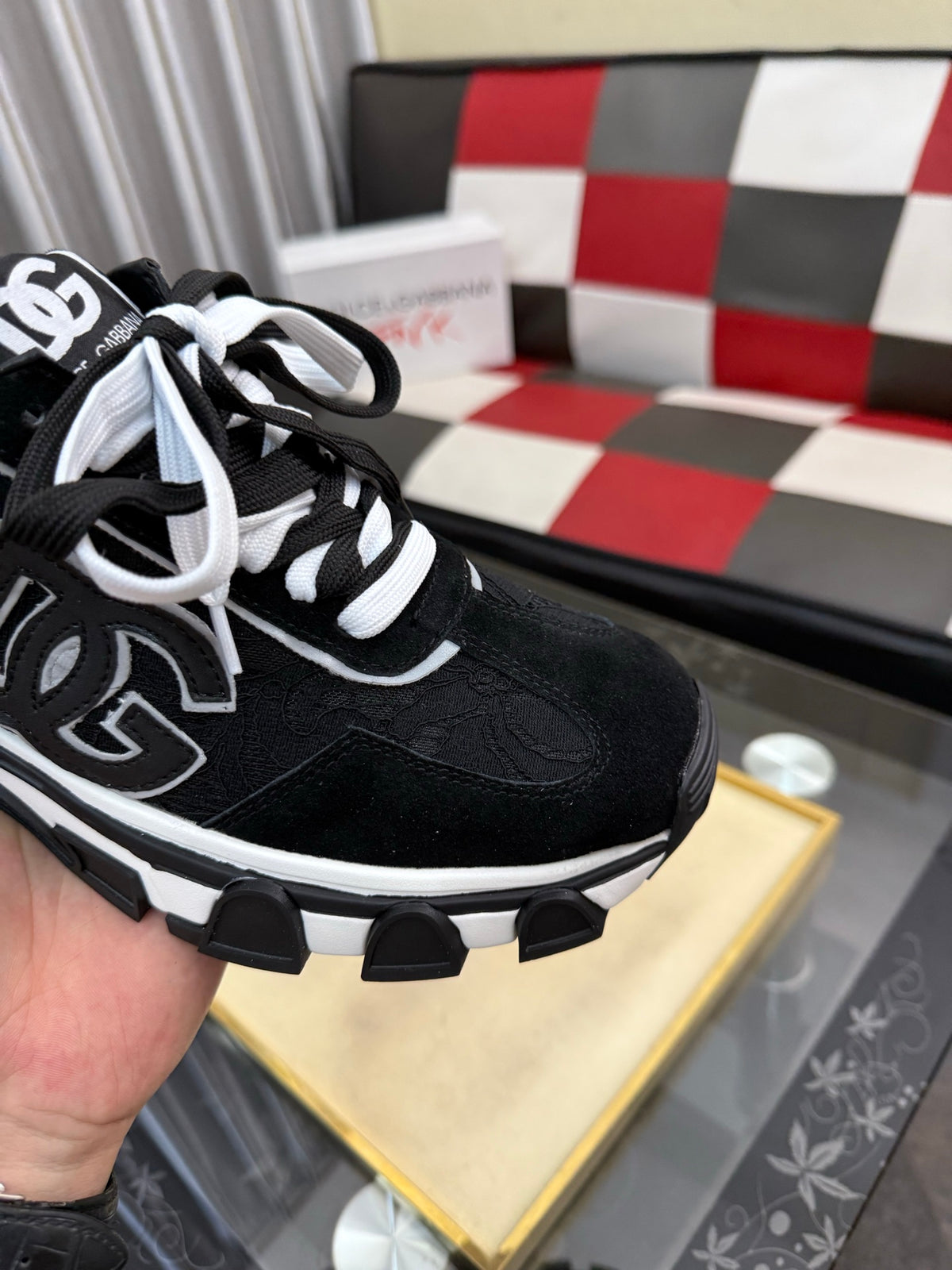 Dolce & Gabbana DG Silk Calfskin & Nubuck Casual Sneakers