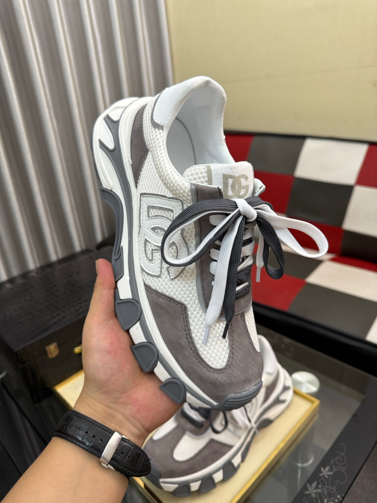 Dolce & Gabbana DG Silk Calfskin & Nubuck Casual Sneakers