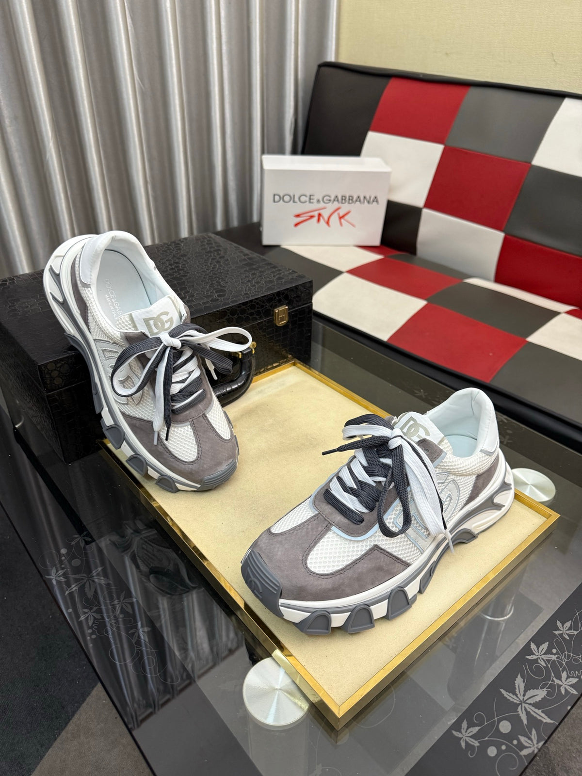 Dolce & Gabbana DG Silk Calfskin & Nubuck Casual Sneakers