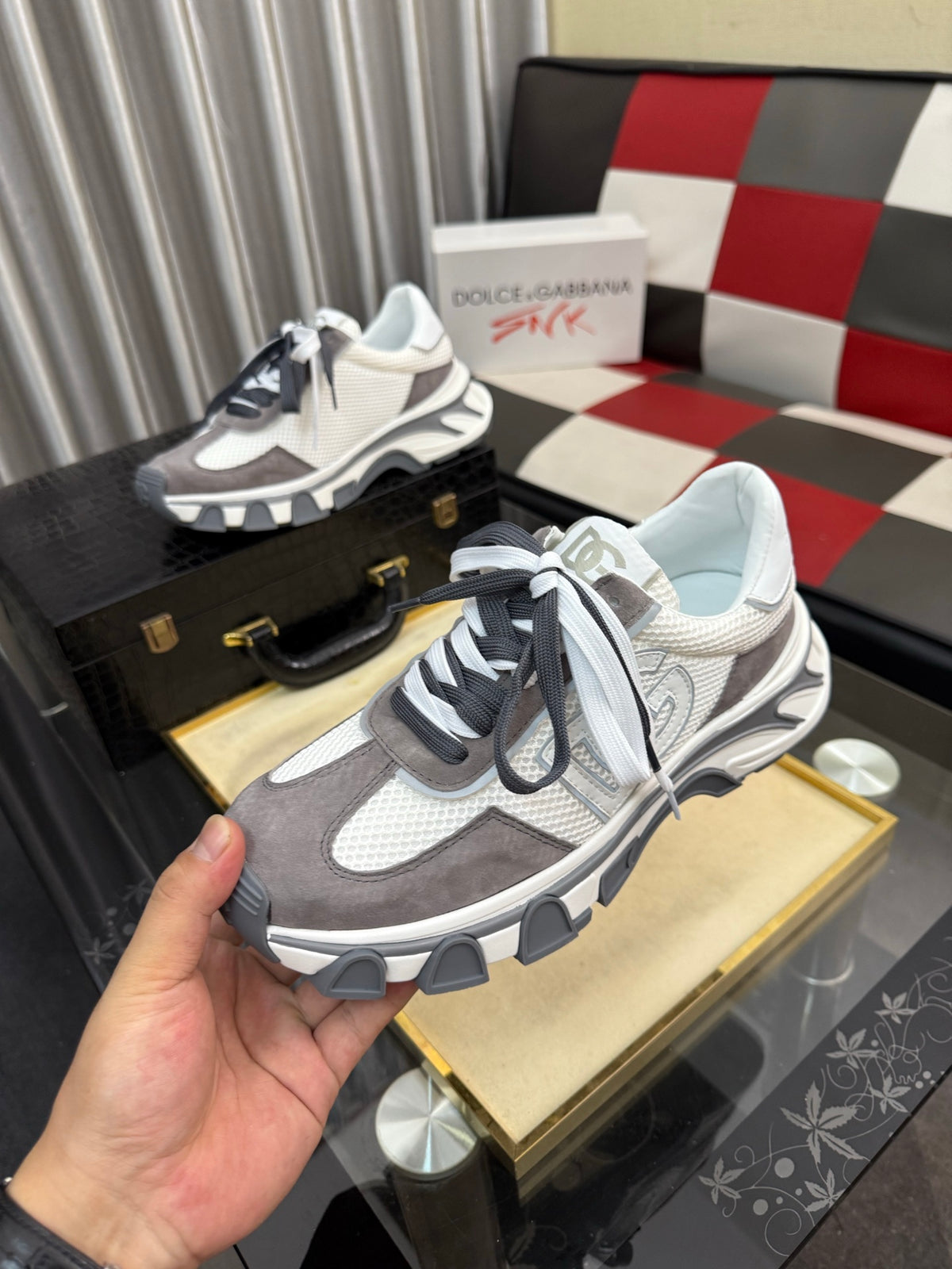 Dolce & Gabbana DG Silk Calfskin & Nubuck Casual Sneakers
