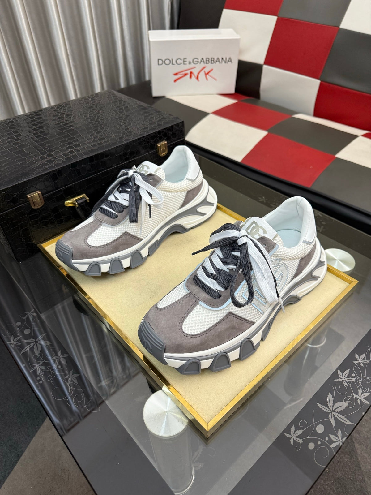 Dolce & Gabbana DG Silk Calfskin & Nubuck Casual Sneakers